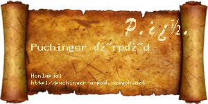Puchinger Árpád névjegykártya